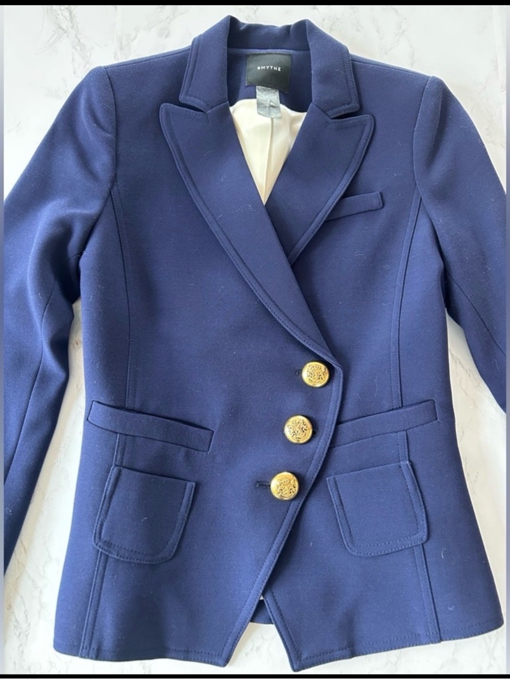 Smythe Black Tailored Blazer with Gold Buttons